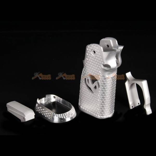 Airsoft Surgeon RWA Infinity CNC Aluminum Aggressive Mobius Grip Set for Marui Hi-Capa Series (Silver ) - Image 11