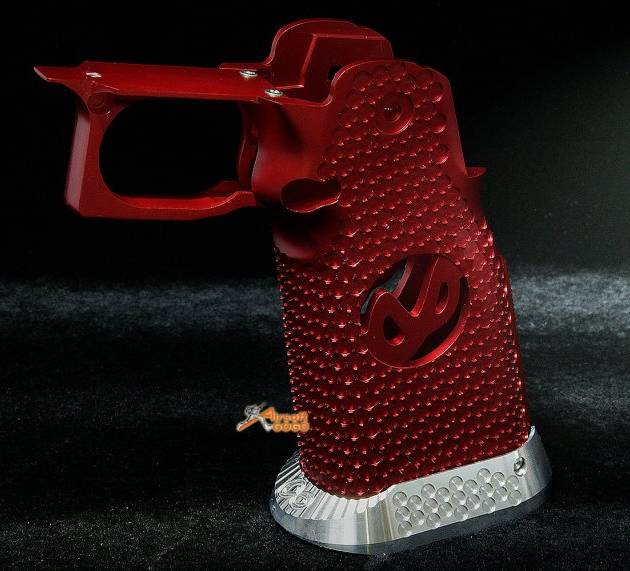 Airsoft Surgeon RWA Infinity CNC Aluminum Aggressive Mobius Grip Set for Marui Hi-Capa Series (Crimson Red)
