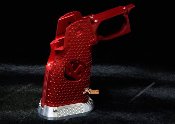 Airsoft Surgeon RWA Infinity CNC Aluminum Aggressive Mobius Grip Set for Marui Hi-Capa Series (Crimson Red) - Image 4
