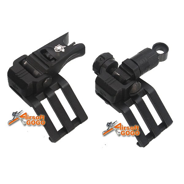 KAC Style 45 Degree Offset Micro Front and Rear Folding Sight Set - Black