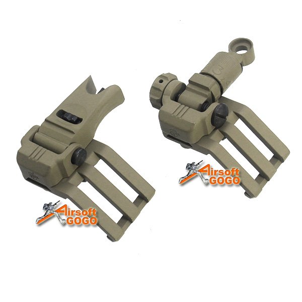 KAC Style 45 Degree Offset Micro Front and Rear Folding Sight Set - DE