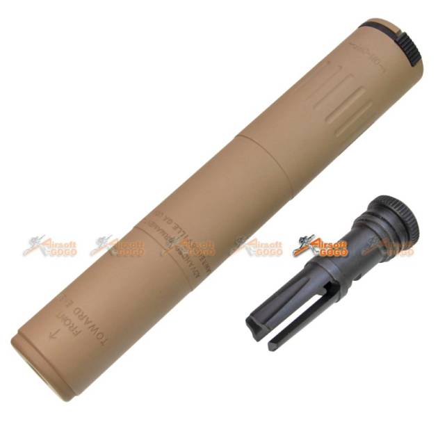 SPR/M4 Silencer with 14mm- CCW Flash Hider (TAN)