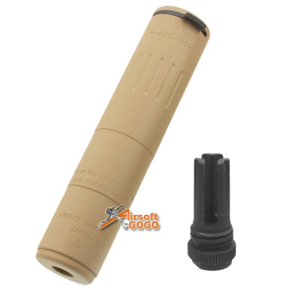 M4-200 QD Silencer -14mm w/ Flash Head  for MASADA , SCAR Airsoft AEG ( Dark Earth )