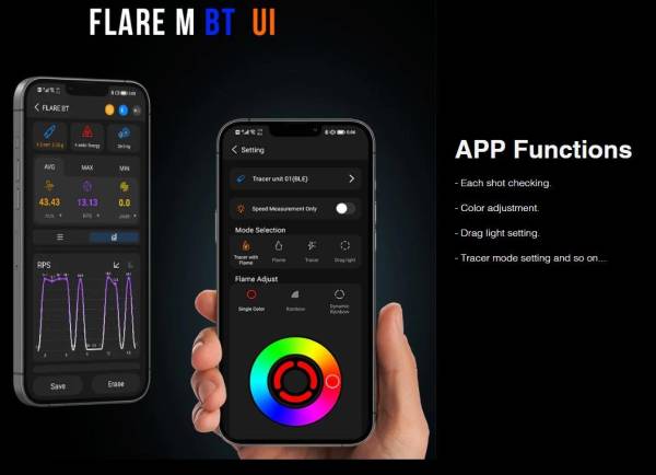 ESHOOTER FLARE BT M TRACER UNIT (RGB RAINBOW COLOR, BLUETOOTH FUNCTION) - BLACK - Image 10