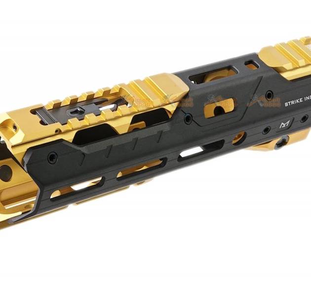 Strike Industries GRIDLOK 8.5 inch Main Body with Sights and (Gold) Titan Rail Attachment  for VFC / Systema PTW M4 Airsoft Gun AEG/ GBBR