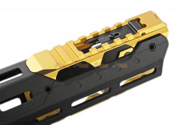 Strike Industries GRIDLOK 8.5 inch Main Body with Sights and (Gold) Titan Rail Attachment  for VFC / Systema PTW M4 Airsoft Gun AEG/ GBBR - Image 6