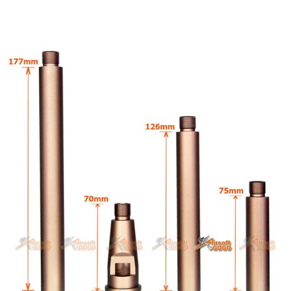 Tokyo Arms Multi-Length CNC Metal Outer Barrel for WA M4/M16 GBB (CCW, Sand) - Image 2