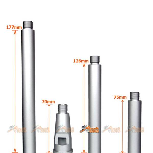 Tokyo Arms Multi-Length CNC Metal Outer Barrel for WA M4/M16 GBB (CCW, Silver) - Image 2