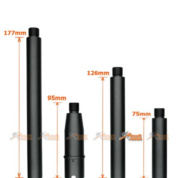 Tokyo Arms Multi-Length CNC Metal Outer Barrel for Systema PTW M4 AEG (CCW, Black) - Image 2