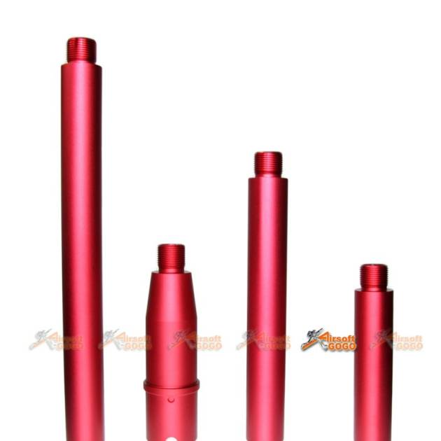 Tokyo Arms Multi-Length CNC Metal Outer Barrel for Systema M4 PTW AEG (CCW, Red)