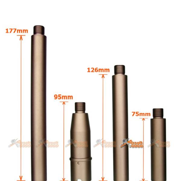Tokyo Arms Multi-Length CNC Metal Outer Barrel for Systema M4 PTW AEG (CCW, Sand) - Image 2