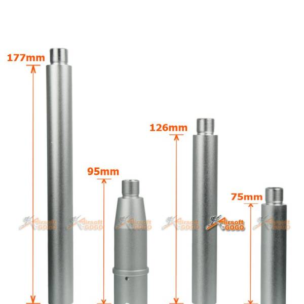 Tokyo Arms Multi-Length CNC Metal Outer Barrel for Systema M4 PTW AEG (CCW, Silver) - Image 2