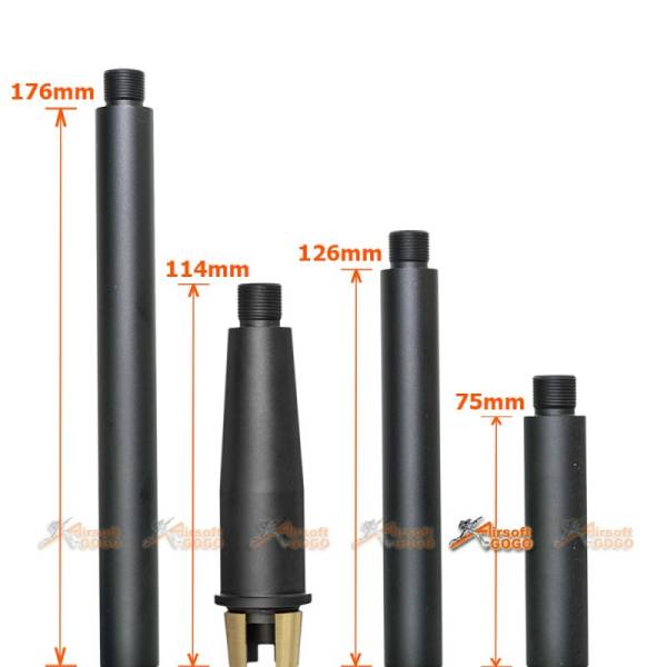 Tokyo Arms Multi-Length CNC Metal Outer Barrel for Marui M4 MWS GBB (CCW, Black) - Image 3