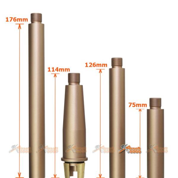 Tokyo Arms Multi-Length CNC Metal Outer Barrel for Marui M4 MWS GBB (CCW, Sand) - Image 2