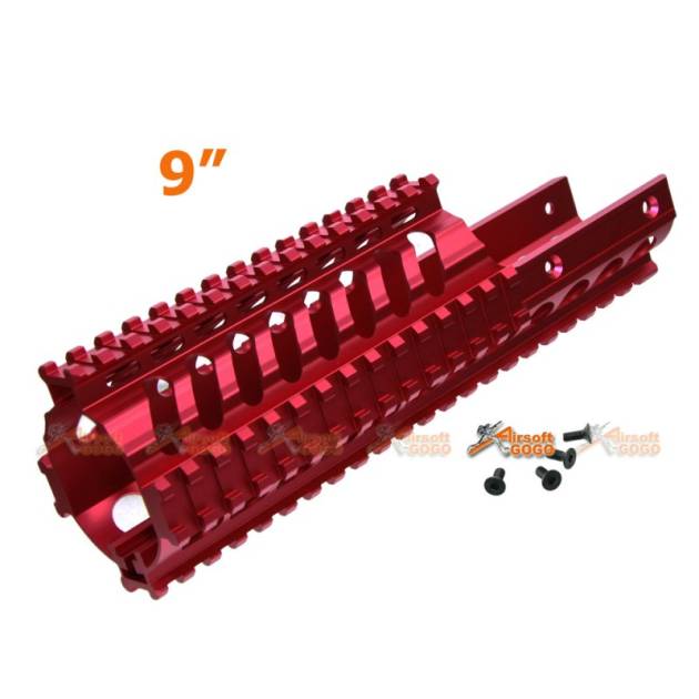 Tokyo Arms Tactical CNC Metal Rail Handguard for KWA Kriss Vector GBB (9inch, Red)