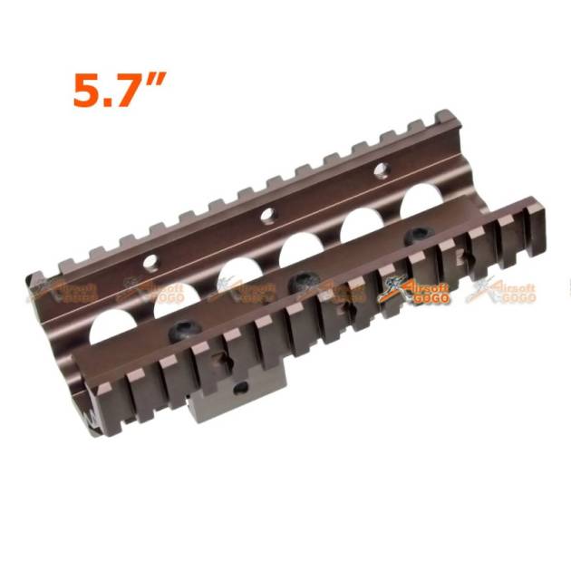 Tokyo Arms 5.7 Inch Aluminum CNC RIS Lower Handguard for A&K M249 AEG (TAN)