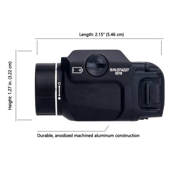 Tactical Weapon Light TLR-7 LED flashlight and Mighty Lumen with UNIV-1/UNIV-2/1913-1/1913-2/1913-3/1913-4 rail (Black) - Image 6