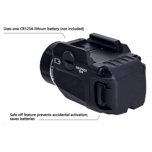 Tactical Weapon Light TLR-7 LED flashlight and Mighty Lumen with UNIV-1/UNIV-2/1913-1/1913-2/1913-3/1913-4 rail (Black) - Image 8