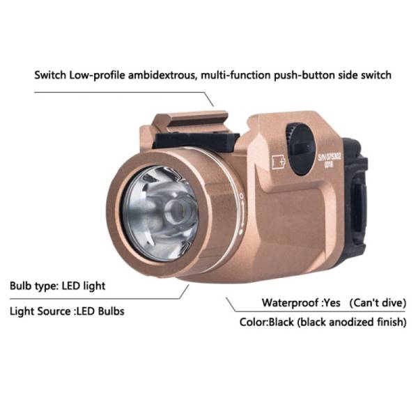 Tactical Weapon Light TLR-7 LED flashlight and Mighty Lumen with UNIV-1/UNIV-2/1913-1/1913-2/1913-3/1913-4 rail (DE) - Image 7