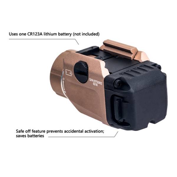Tactical Weapon Light TLR-7 LED flashlight and Mighty Lumen with UNIV-1/UNIV-2/1913-1/1913-2/1913-3/1913-4 rail (DE) - Image 5