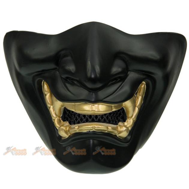 TMC Samurai Mask (M Size / Black, Glod Teeth )