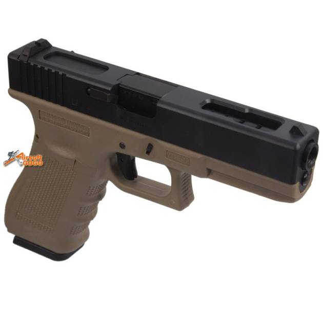 WE Metal Slide Hard Kick G18C GEN4 GBB Pistol (Extend Grip) Tan