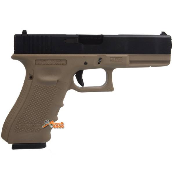 WE Metal Slide Hard Kick G18C GEN4 GBB Pistol (Extend Grip) Tan - Image 2