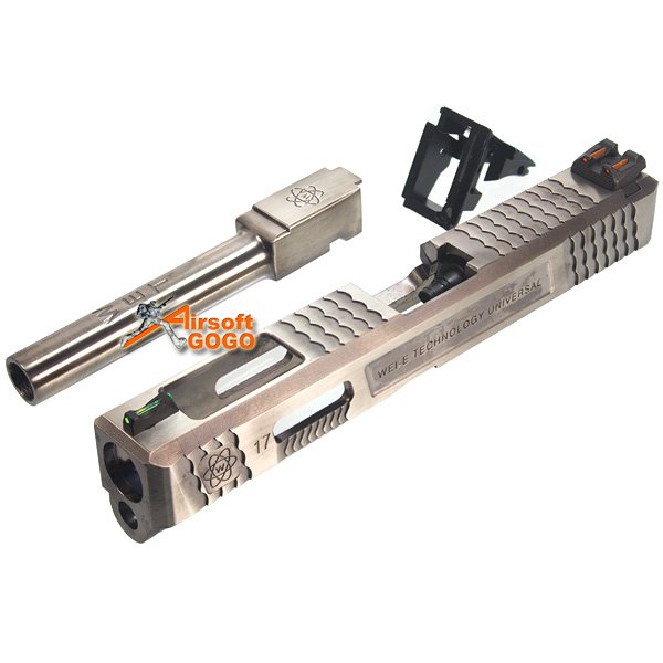 Archives WEI-E Custom Aluminum Slide S Type for WE Marui G17 GBB (Silver Barrel)