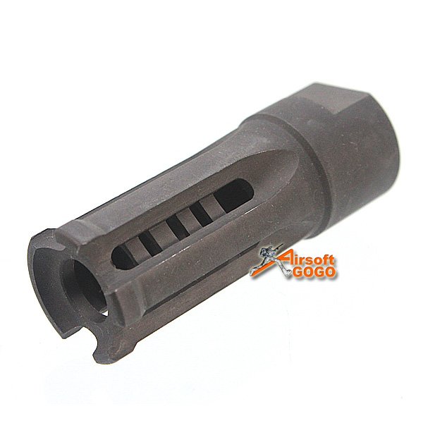 BD Steel POF Type Flash Hider -14mm CCW for Airsoft AEG GBBR