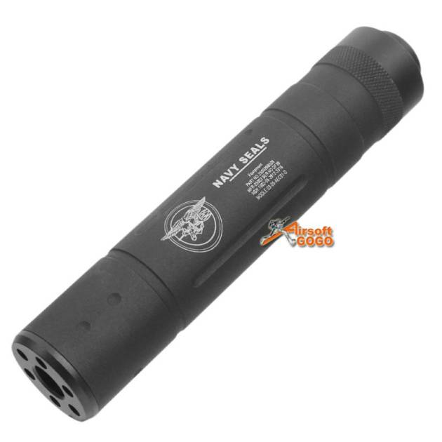 Army Force "NAVY SEALS"  TYPE B Suppressor Barrel Extender -14mm CCW for Airsoft AEG GBBR -BK (D30 X 150mm) Silencer