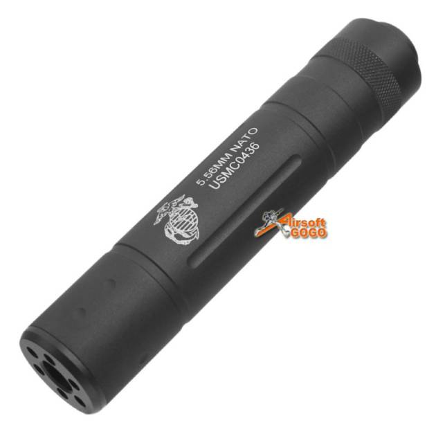 Army Force "USMCO0436" Suppressor Barrel Extender -14mm CCW for Airsoft AEG GBBR -BK (D30 X 150mm) Silencer