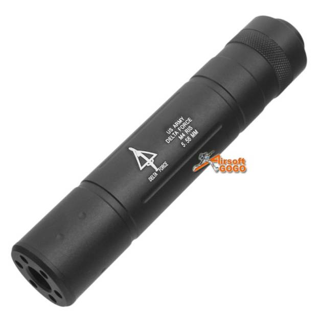Army Force "DELTA FORCE" Suppressor Barrel Extender -14mm CCW for Airsoft AEG GBBR -BK (D30 X 150mm) Silencer