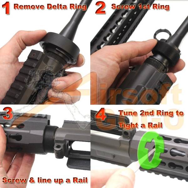 CNC Aluminun URX4 13" Rail system for M4 AEG - Image 3