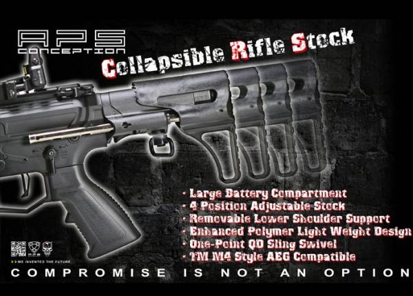 APS Sting Spring Collapsible AEG Stock for Marui G&P KRYTAC Standard M4 AEG (TAN) - Image 7