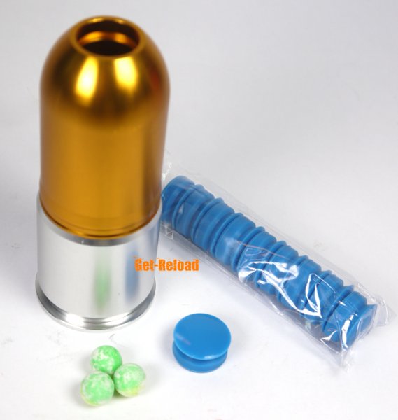 Army Force Paintball/BB 40mm Gas Grenade Cartridge Long Silver