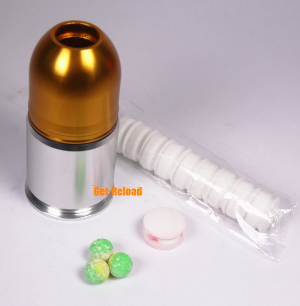 Army Force Paintball/BB 40mm Gas Grenade Cartridge Shell Silver