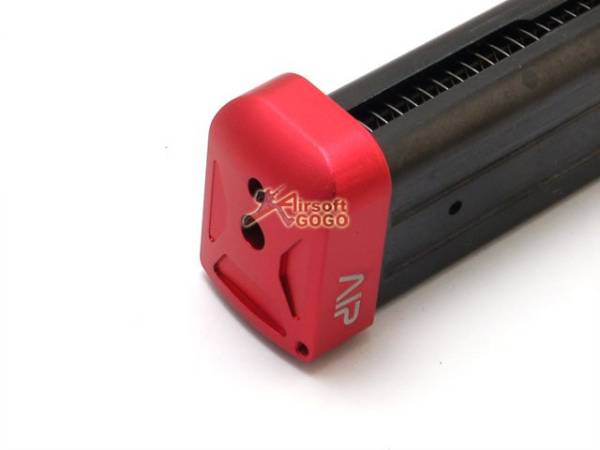 AIP Aluminum Magazine Base For Marui Hi-capa 5.1 - Red Type 1 - Image 2