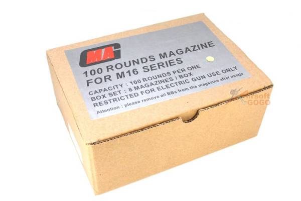 MAG 100rd Magazine for M4/M16 AEG (Sand, 8pcs) - Image 2