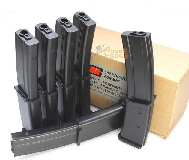 MAG 100rds Magazine for MP7 AEG (6pcs)