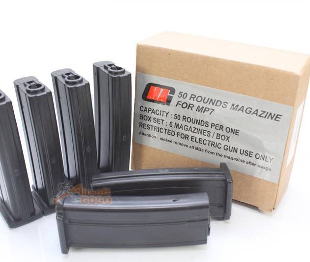 MAG 50rds Magazine for MP7 AEG (6pcs)
