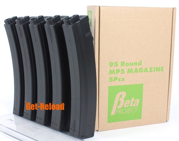 Beta Project 95rd MP5 AEG Magazine 5pcs Box Set Black