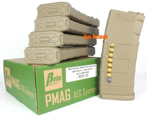 Beta Project PMAG 75rd Box Set ABS Plastic (Dark Earth)