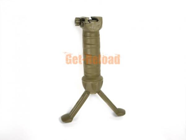 Tactical 20mm RIS Spring Total Bipod Foregrip Grip Tan