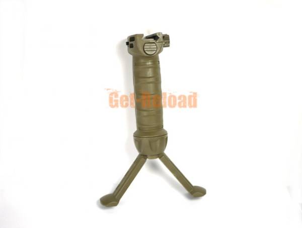 Tactical 20mm RIS Spring Total Bipod Foregrip Grip Tan - Image 2