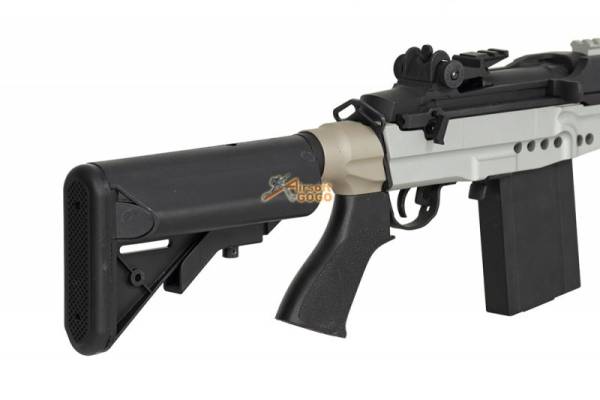 CYMA Full Metal M14 EBR CQB w/ V-R Clubfoot Stock AEG -2-Tone - Image 6