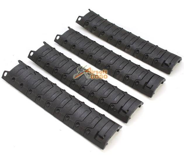 D-Boys 20mm RIS Sectional Armor Rail Cover Panel 4pcs Set Black