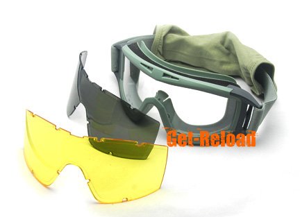 3mm+3 Color Protective Glasses Goggles for Airsoft #G11 Green