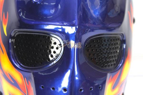 Army of Two Full Face Mask - Fire Flame (Blue) - Image 5