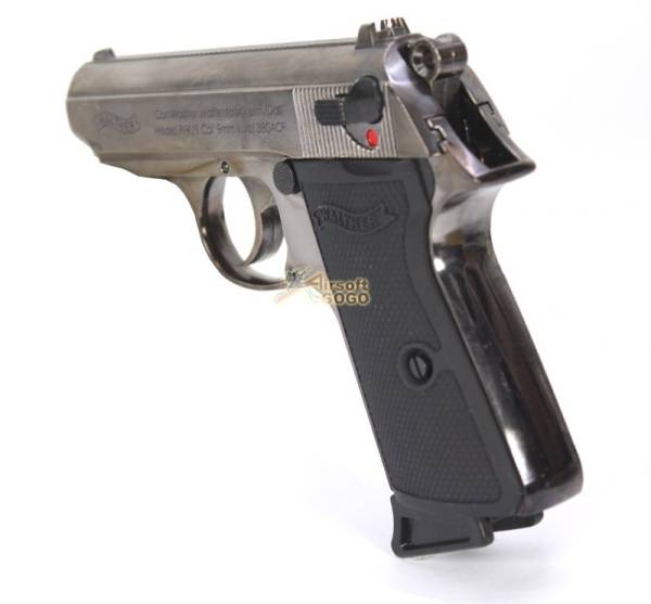 Airsoft GBB Pistol PPK/S w/ marking (Gun Metal) - Image 3