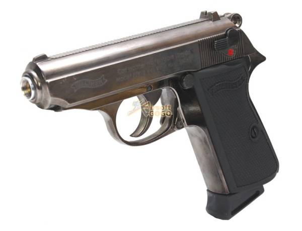 Airsoft GBB Pistol PPK/S w/ marking (Gun Metal)